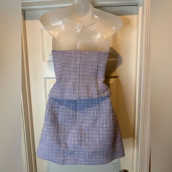 Zara Tweed Corset Top and Skirt in Lilac Color - Picture 7 of 10